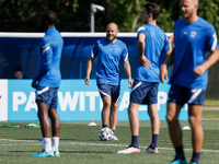 Teemu Pukki (C) of Finland during a Finland national team training session ahead of their UEFA Euro 2020 match against Belgium on June 20, 2...