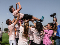 Team of Palermo Women after the Serie C match between Palermo Women and Pescarai Femminile, at the Pasqaulino Stadium in Palermo. Italy, Sic...