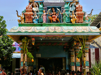 Tamil Hindu devotees celebrate the Amman Ther Thiruvizha Festival at the Tellipalai Amman Temple in Tellipalai, Northern Province, Sri Lanka...