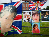 Tributes are left outside at Kensington Palace on what would have been the 60th birthday of Princess Diana, who died in 1997 on July 01, 202...