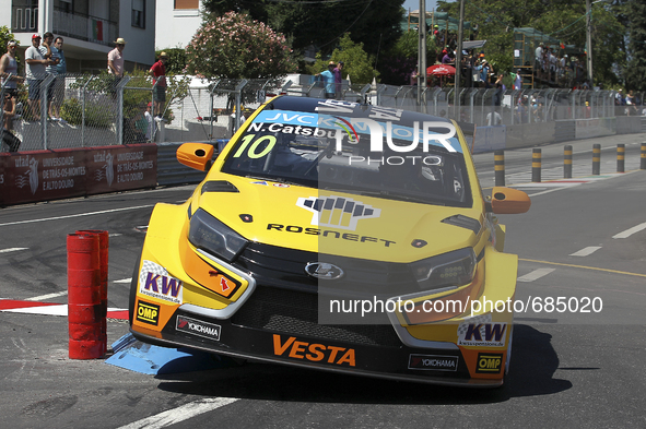 Nicky Catsburg (NED) in LADA Vesta of LADA Sport Rosneft during the FIA WTCC 2015 - Qualifying, at Vila Real in Portugal, on July 11, 2015. 
