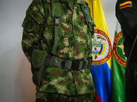 Colombia's army major general Eduardo Zapateiro gun carrier as Colombia's high rand military and police generals, Major General of Police, J...