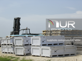 New SpaceX pallets are delivered. July 13th, 2021, Boca Chica, Texas.  (