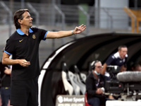 Simone Inzaghi head coach of FC Internazionale gestures during the Pre-Season Friendly match between Lugano and FC Internazionale at Cornare...