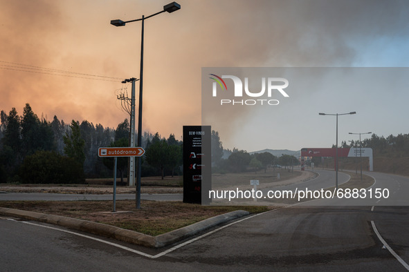 Forest fire in the area of Monchique and Portimao. Firefighters are trying to contain this big fire in the Algarve area and some people has...