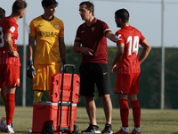 Julen Lopetegui head coach of Sevilla gives instructions to his players during the pre-season friendly match between Sevilla CF and Coventry...