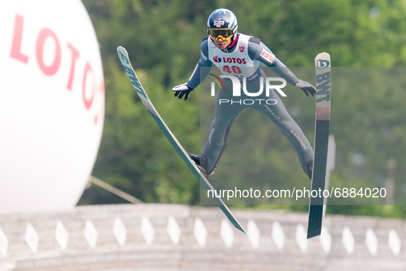Jakub Wolny (POL) during the Large Hill Competition of FIS Ski Jumping Summer Grand Prix In Wisla, Poland, on July 17, 2021. 