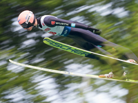 Karl Geiger (GER) during the Large Hill Competition of FIS Ski Jumping Summer Grand Prix In Wisla, Poland, on July 17, 2021. (