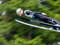 Anze Lanisek (SLO) during the Large Hill Competition of FIS Ski Jumping Summer Grand Prix In Wisla, Poland, on July 17, 2021. (
