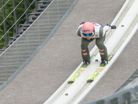 Jan Hoerl (AUT) during the Large Hill Competition of FIS Ski Jumping Summer Grand Prix In Wisla, Poland, on July 17, 2021. (