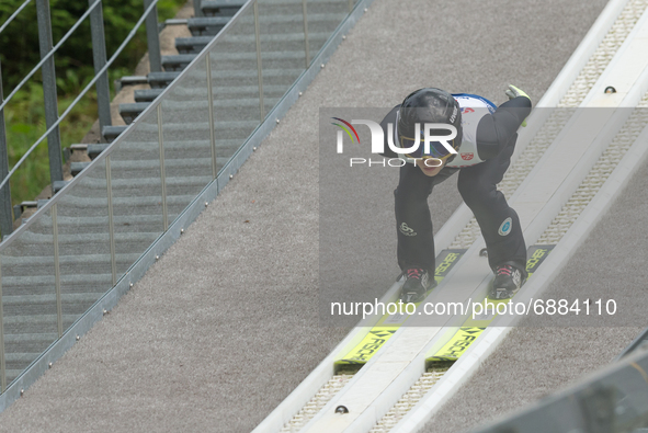 Valentin Foubert (FRA) during the Large Hill Competition of FIS Ski Jumping Summer Grand Prix In Wisla, Poland, on July 17, 2021. 