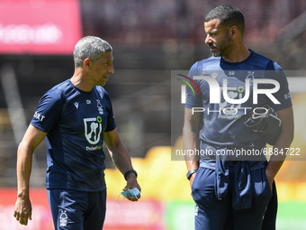 
Nottingham Forest manager, Chris Hughton and Nottingham Forest first-team coach, Steven Reid during the Pre-season Friendly match between P...