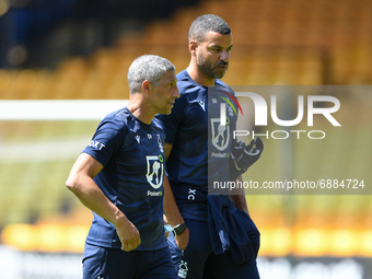 
Nottingham Forest manager, Chris Hughton and Nottingham Forest first-team coach, Steven Reid during the Pre-season Friendly match between P...