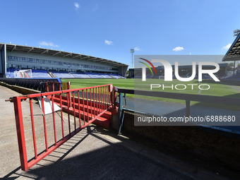  A general view of Boundary Park before the Pre-season Friendly match between Oldham Athletic and Wigan Athletic at Boundary Park, Oldham on...