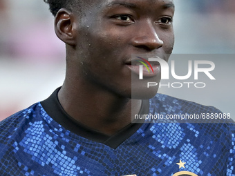 Lucien Agoume' of FC Internazionale looks on during the Pre-Season Friendly match between Lugano and FC Internazionale at Cornaredo Stadium...