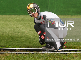 Manuel Fettner (AUT) during the FIS Ski Jumping Summer Grand Prix in Wisla, Poland, on July 18, 2021. (