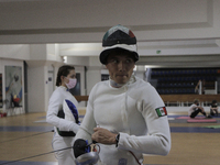 Fencers participate in the training of fellow mexican fencer and athlete Mariana Arceo during her final days at the Benito Juarez Gymnasium...