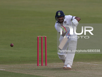 India's Mayank Agarwal batting during the Tour Match match between County Select XI and India at Emirates Riverside, Chester le Street on Tu...