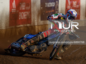  Steve Worrall in action  during the SGB Premiership match between Peterborough and Belle Vue Aces at East of England Showground, Peterborou...
