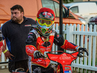  Bjarne Pedersen  waits to go out for his next heat during the SGB Premiership match between Peterborough and Belle Vue Aces at East of Engl...