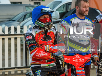  Chris Harris  waits to go out during the SGB Premiership match between Peterborough and Belle Vue Aces at East of England Showground, Peter...