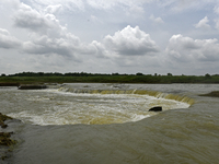 The Ajay river flows through Bolpur, West Bengal, India, 17 July, 2021. Ajay River is a major river in Jharkhand and West Bengal. It origina...