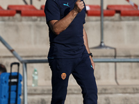 Jose Bordalas head coach of Valencia gives instructions during the Pre-Season friendly match between Valencia CF and Villarreal CF at Oliva...