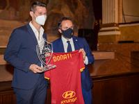 
The Roma women's team has arrived in Rieti, Italy on July 24, 2021. The Giallorossi's coach arrived in Piazza Vittorio Emanuele II to recei...