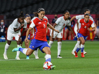 (8) Karen ARAYA of Team Chile kick a Penalty during the Women's First Round Group E match between Chile and Canada on day one of the Tokyo 2...