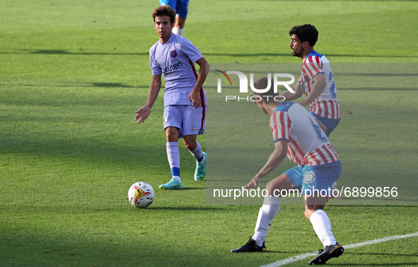 Riqui Puig during the friendly match between FC Barcelona and Girona FC, played at the Johan Cruyff Stadium on 24th July 2021, in Barcelona,...