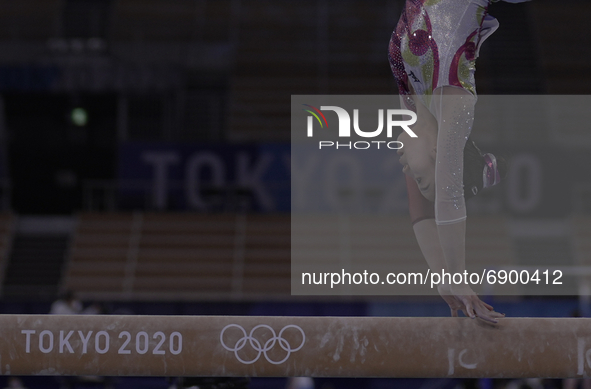 Hitomi Hatakeda of Japan during women's qualification for the Artistic  Gymnastics final at Tokyo2020, Olympic games,  at Ariake Gymnastics...