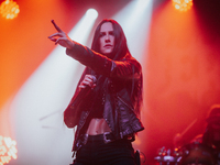  Diva Satanica (Rocio Vazguez) vocalist of Nervosa, performs during the Hybrid rock-metal festival Lauder Fest on 24 and 25 July 2021,  in W...