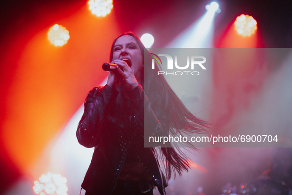  Diva Satanica (Rocio Vazguez) vocalist of Nervosa, performs during the Hybrid rock-metal festival Lauder Fest on 24 and 25 July 2021,  in W...