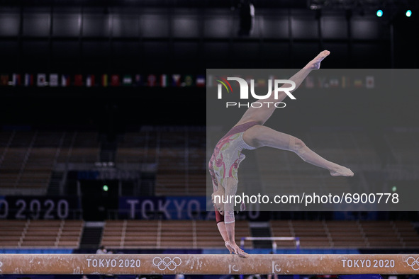 Hitomi Hatakeda of Japan during women's qualification for the Artistic  Gymnastics final at the Olympics at Ariake Gymnastics Centre, Tokyo,...