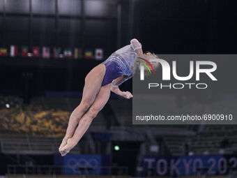 Urara Ashikawa of Japan during women's qualification for the Artistic  Gymnastics final at the Olympics at Ariake Gymnastics Centre, Tokyo,...