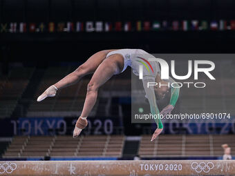 Caitlin Rooskrantz of South Africa during women's qualification for the Artistic  Gymnastics final at the Olympics at Ariake Gymnastics Cent...