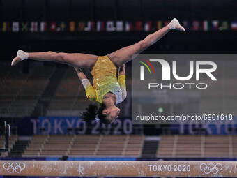 Milka Gehani Elpitiya Badalge Dona of Sri Lanka during women's qualification for the Artistic  Gymnastics final at the Olympics at Ariake Gy...