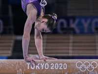 Elena Gerasimova of Russian Olympic Committee during women's qualification for the Artistic  Gymnastics final at the Olympics at Ariake Gymn...