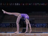 Elena Gerasimova of Russian Olympic Committee during women's qualification for the Artistic  Gymnastics final at the Olympics at Ariake Gymn...