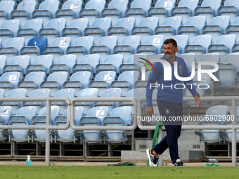 FC Porto's head coach Sergio Conceicao reacts during the pre-season friendly football match between FC Porto and Lille OSC at the Algarve st...