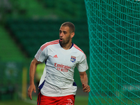 Islam Slimani of Olympique Lyonnais during the Pre-Season Friendly match Cinco Violinos Trophy between Sporting CP and Olympique Lyonnais at...