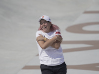 Andrea Benitez during women's street skateboard at the Olympics at Ariake Urban Park, Tokyo, Japan on July 26, 2021. (
