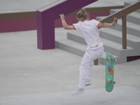 Roos Zwetslot during women's street skateboard at the Olympics at Ariake Urban Park, Tokyo, Japan on July 26, 2021. (