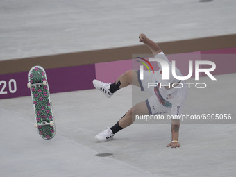 Alona Smith during women's street skateboard at the Olympics at Ariake Urban Park, Tokyo, Japan on July 26, 2021. (