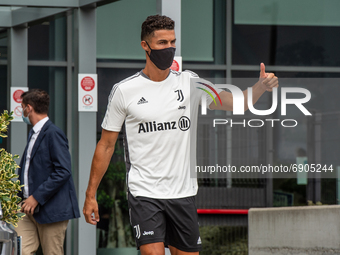 Cristiano Ronaldo leaves the J-Medical after the medical visits before the new seeason, in Turin, Italy on 26 July 2021 (