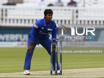 Deepit Sharma  of London Spirit Women during The Hundred between London Spirit Women and Oval Invincible Women at Lord's Stadium , London, U...