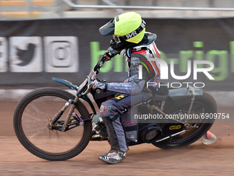 Vinnie Foord (Guest) of Eastbourne Seagulls  during the National Development League match between Belle Vue Aces and Eastbourne Seagulls at...