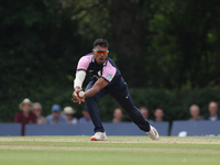 Thilan Walallawtia of Middlesex fields the ball during the Royal London One Day Cup match between Middlesex County Cricket Club and Durham C...