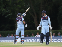Scott Borthwick of Durham celebrates his half-century during the Royal London One Day Cup match between Middlesex County Cricket Club and Du...