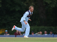 Scott Borthwick of Durham bowls during the Royal London One Day Cup match between Middlesex County Cricket Club and Durham County Cricket Cl...